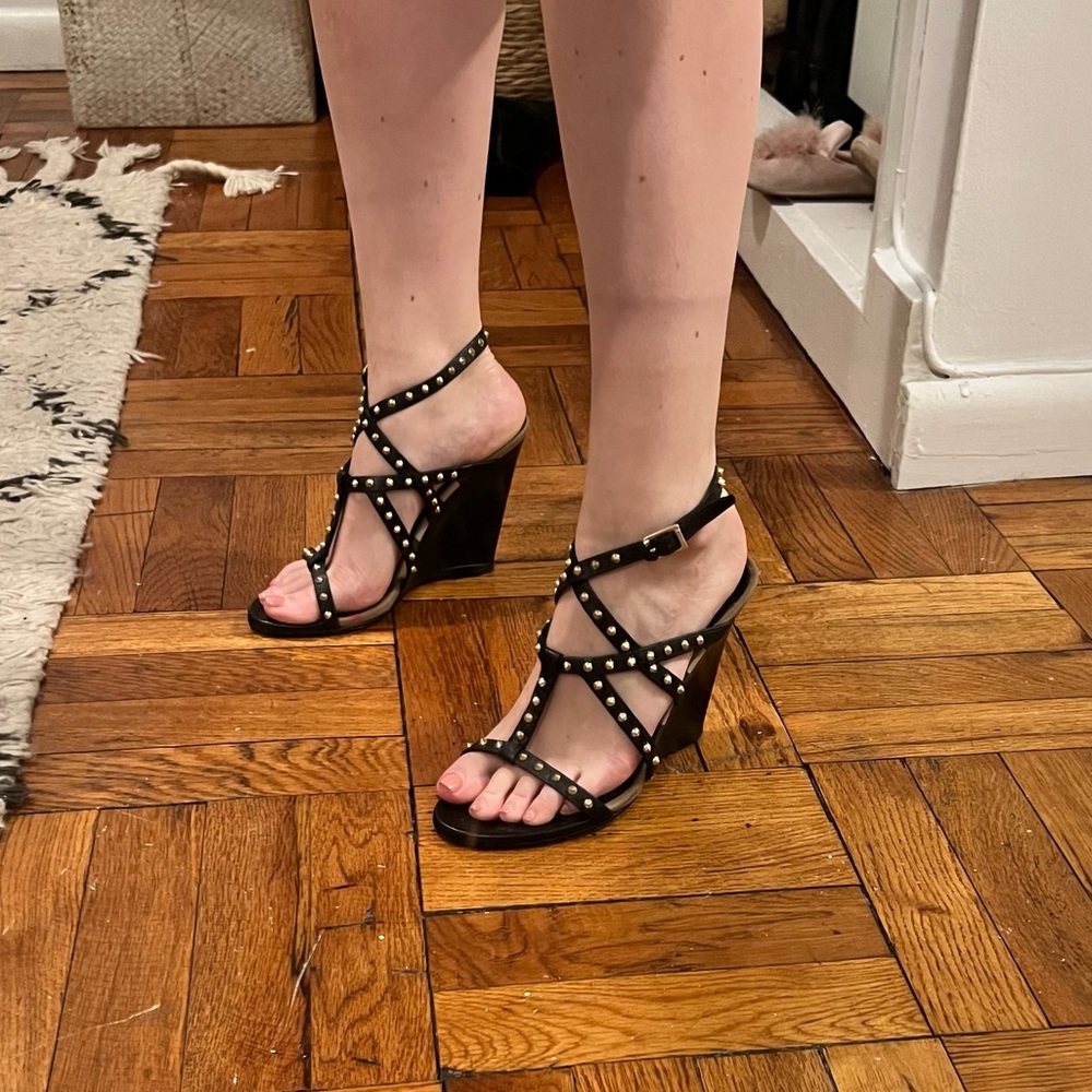 Burberry wedge studded sandals